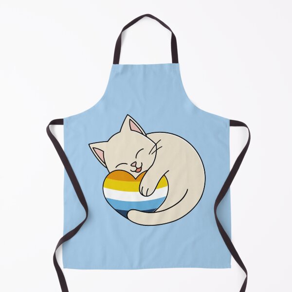 Item preview, Cute Happy White Cat Holding an Aromantic Asexual Flag Heart designed and sold by AroAxel.