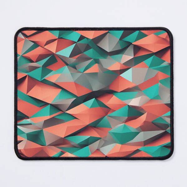 Item preview, Low Poly Abstract Green and Orange Pattern designed and sold by inspire-gifts.