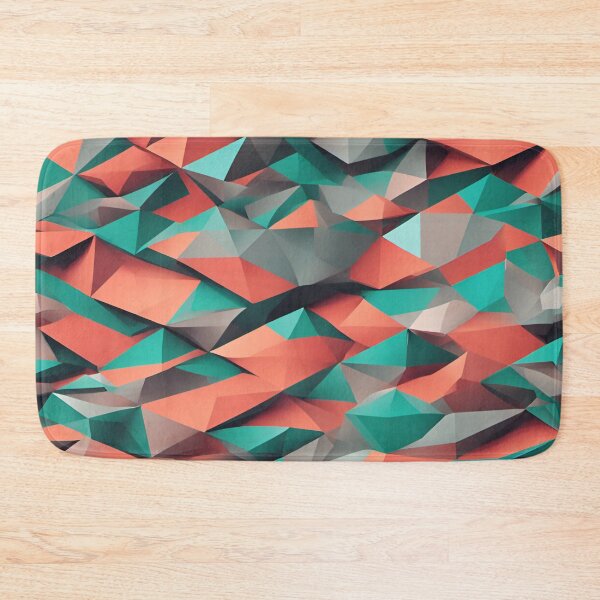 Item preview, Low Poly Abstract Green and Orange Pattern designed and sold by inspire-gifts.