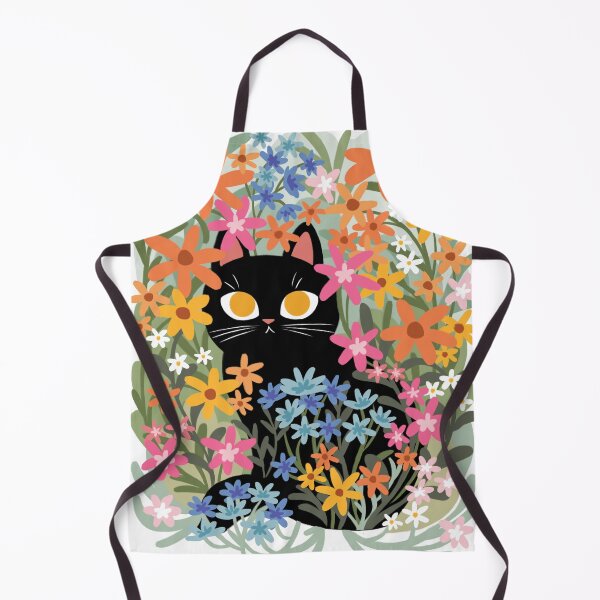 Item preview, Black Cat in Flower Patch  designed and sold by michelledraws.