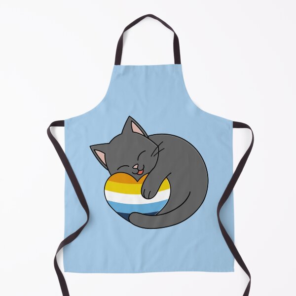 Item preview, Cute Happy Black Cat Holding an Aromantic Asexual Flag Heart designed and sold by AroAxel.