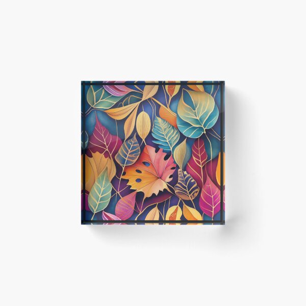 Item preview,  Autumn leaves, fantastic, colorful tile, pattern designed and sold by LuckyFamily.