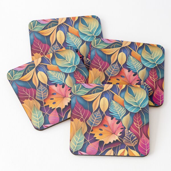 Item preview,  Autumn leaves, fantastic, colorful tile, pattern designed and sold by LuckyFamily.