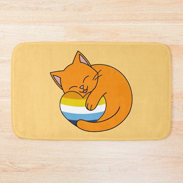 Item preview, Cute Happy Orange Cat Holding an Aromantic Asexual Flag Heart designed and sold by AroAxel.
