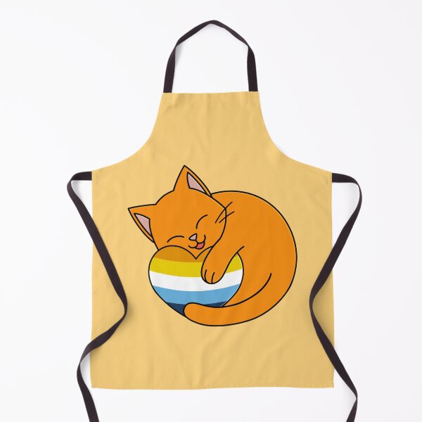 Item preview, Cute Happy Orange Cat Holding an Aromantic Asexual Flag Heart designed and sold by AroAxel.