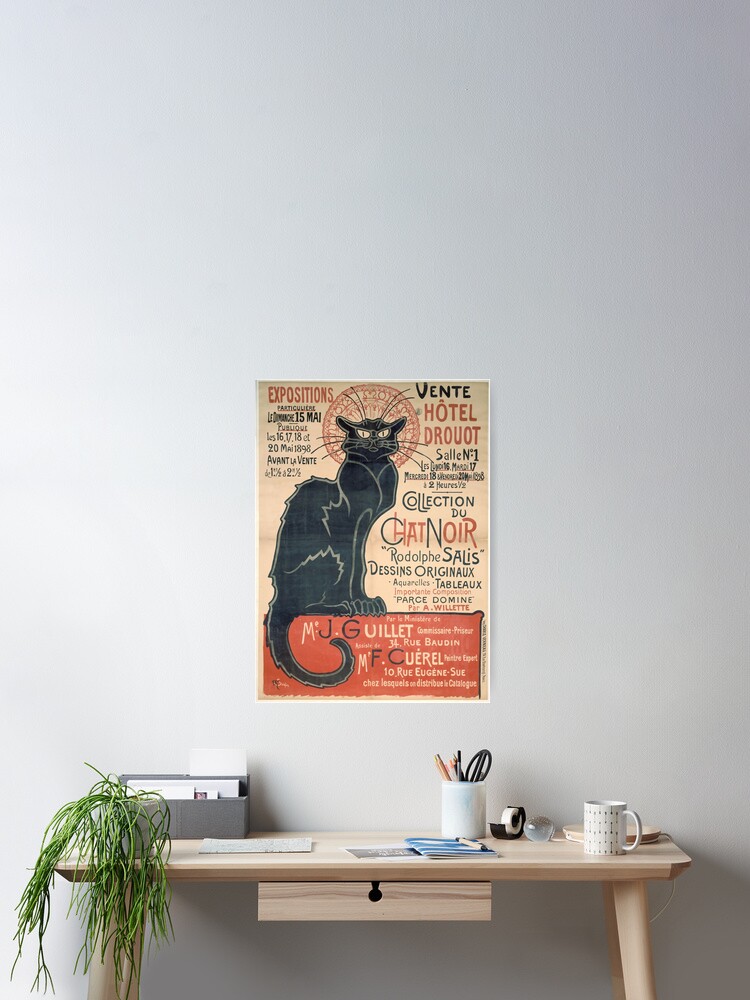 Thumbnail 2 of 3, Poster, Replica Le Chat Noir Vintage Advertisement Poster, Retro Wall Art Print, Black Cat Wall Art, Vintage Poster Art, Home Decor, Vintage Cat Art, designed and sold by ArtTheoryDesign.