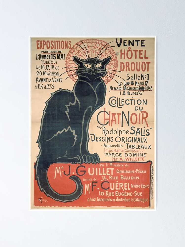 Thumbnail 1 of 3, Poster, Replica Le Chat Noir Vintage Advertisement Poster, Retro Wall Art Print, Black Cat Wall Art, Vintage Poster Art, Home Decor, Vintage Cat Art, designed and sold by ArtTheoryDesign.