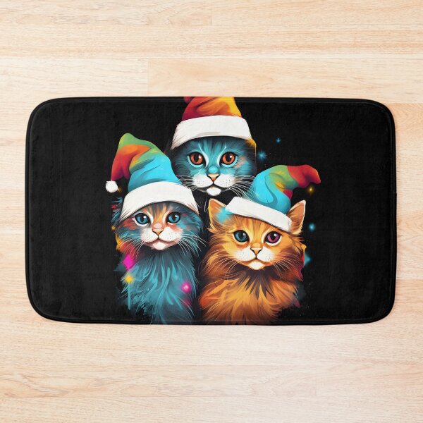 Item preview, Cats with colorful Santa hats designed and sold by GediaPrints.