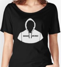 Hood Music Comic Book Cartoon Style Graphic Women's Relaxed Fit T-Shirt