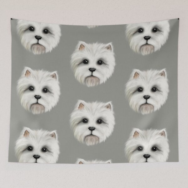 Item preview, West Highland Terrier dog acrylic painting designed and sold by Funsize-Art.