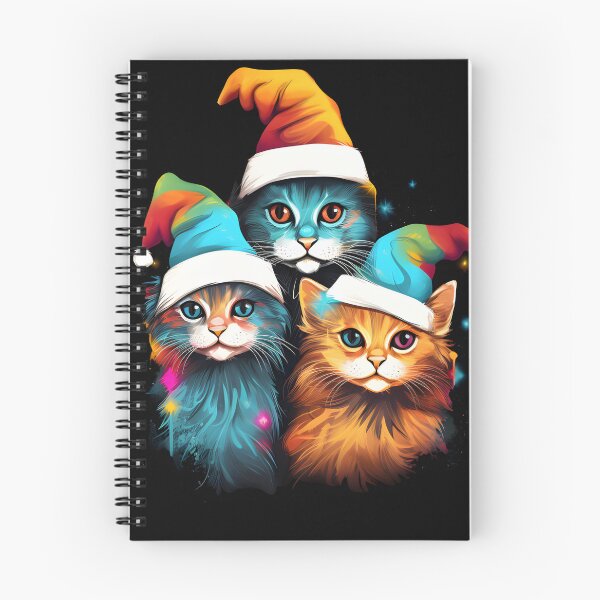 Item preview, Cats with colorful Santa hats designed and sold by GediaPrints.