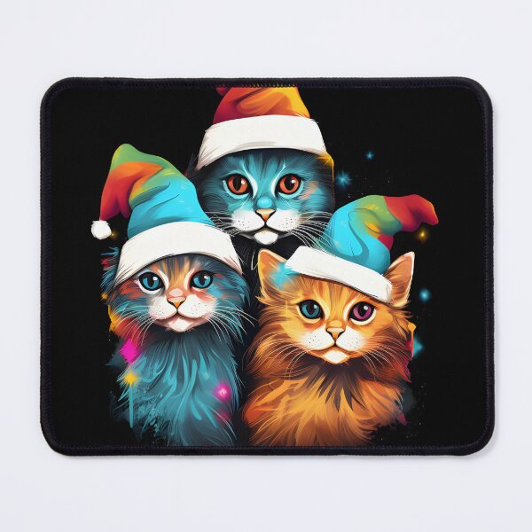 Item preview, Cats with colorful Santa hats designed and sold by GediaPrints.