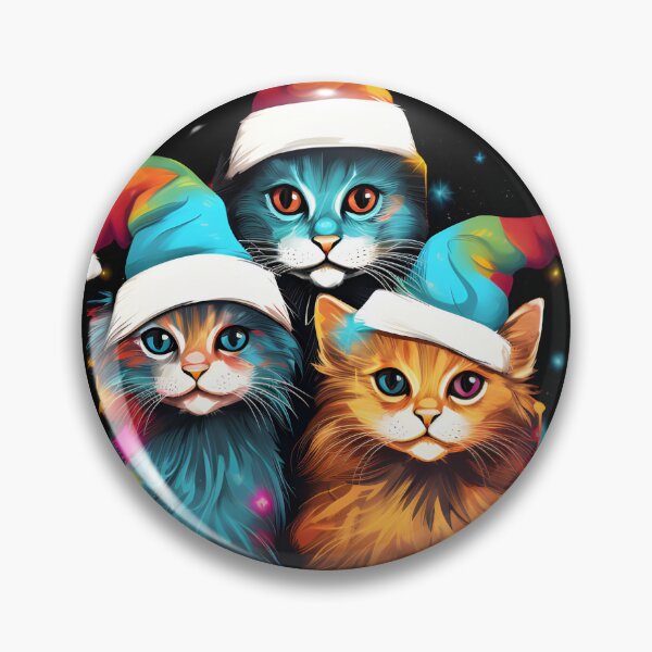 Item preview, Cats with colorful Santa hats designed and sold by GediaPrints.