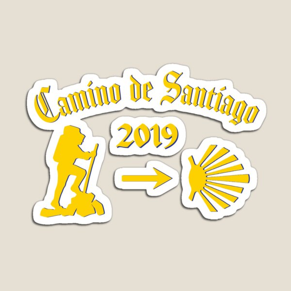 Artikel-Vorschau von Camino de Santiago 2019 Männlicher Pilger Gelber Pfeil Jakobsmuschel Jakobsweg, designt und verkauft von Brasilia.
