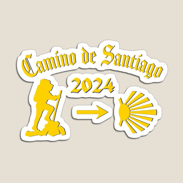 Artikel-Vorschau von Camino de Santiago 2024 Männlicher Pilger Gelber Pfeil Jakobsmuschel Jakobsweg, designt und verkauft von Brasilia.