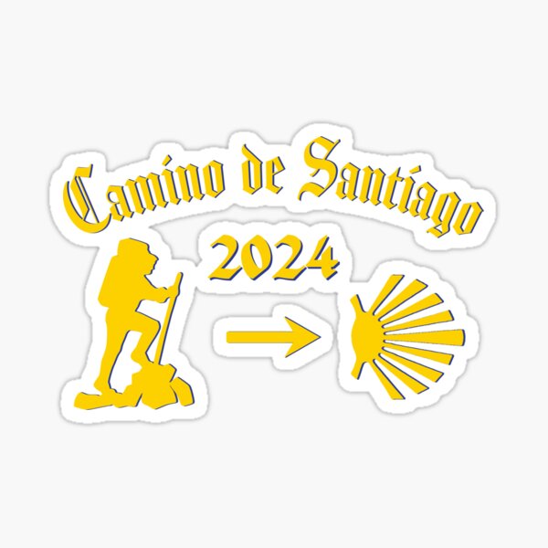 Artikel-Vorschau von Camino de Santiago 2024 Männlicher Pilger Gelber Pfeil Jakobsmuschel Jakobsweg, designt und verkauft von Brasilia.