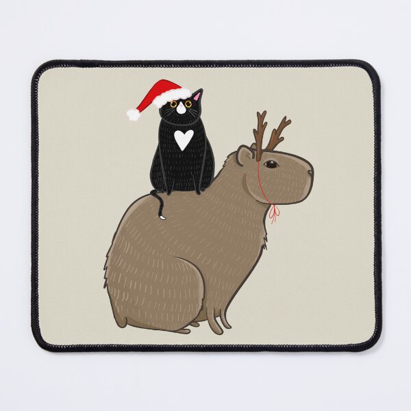 Item preview, Capy Christmas and Cat designed and sold by KilkennyCat Art.