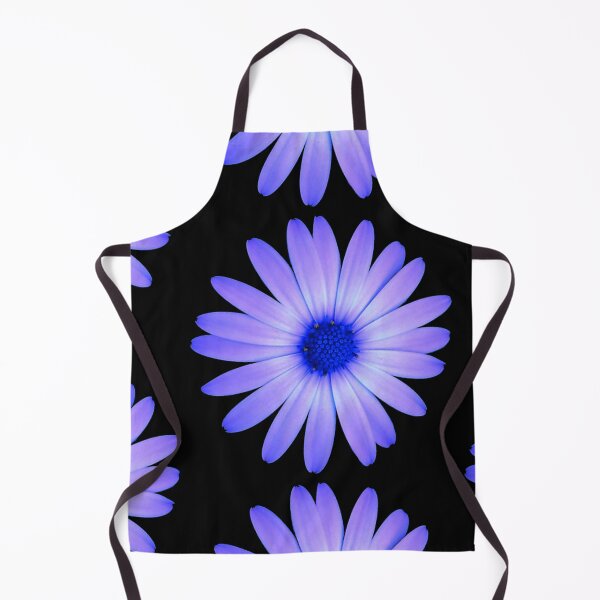 Item preview, Delta Rose, blue daisy, black background designed and sold by fradeknot.