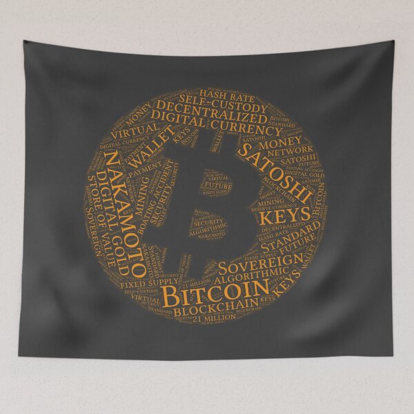 Item preview, Bitcoin Wordcloud for Darker Backgrounds designed and sold by WordsYouLove.