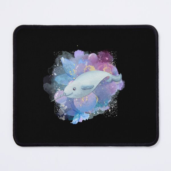 Item preview, Cute Narwhal Swimming Watercolor Style Illustration designed and sold by kuremureDesign.