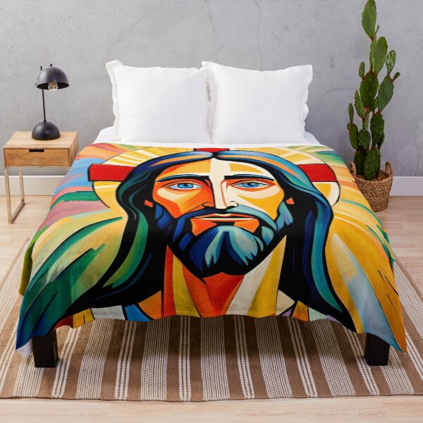 Item preview, Pop Art Jesus – Vibrant Religious Portrait – Colorful Spiritual Artwork designed and sold by MOKAdesign.