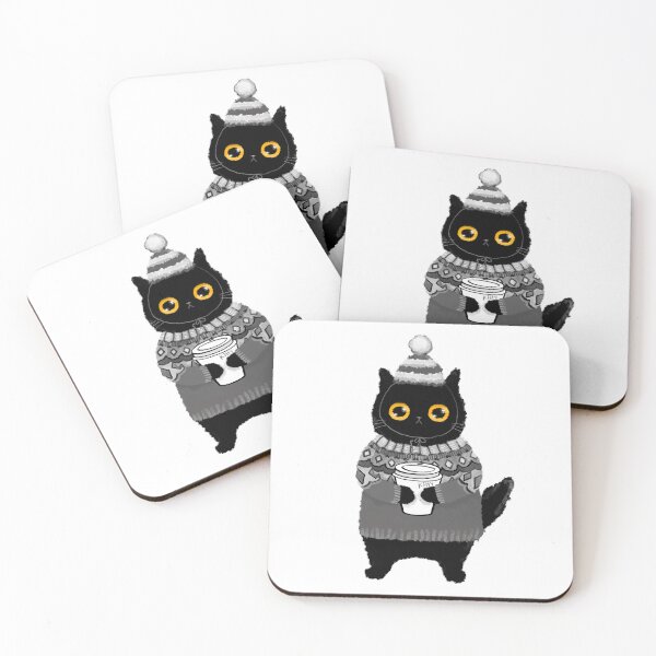 Item preview, Kitty in Grey Lopapeysa designed and sold by KilkennyCat Art.