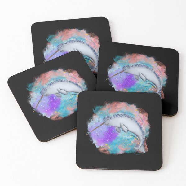 Item preview, Narwhal Swimming Watercolor Style Illustration designed and sold by kuremureDesign.