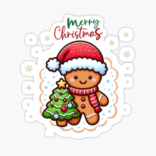 Item preview, Cute gingerbread man sticker for Christmas designed and sold by GingyB.