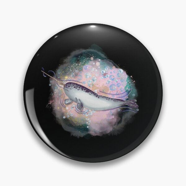 Item preview, Narwhal Swimming Watercolor Style Illustration designed and sold by kuremureDesign.
