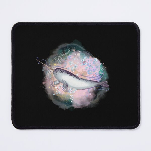 Item preview, Narwhal Swimming Watercolor Style Illustration designed and sold by kuremureDesign.