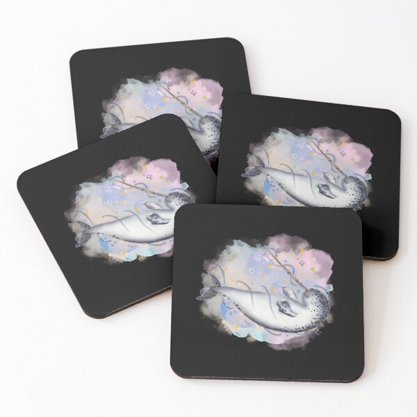 Item preview, Cute Narwhal Swimming Watercolor Style Illustration designed and sold by kuremureDesign.