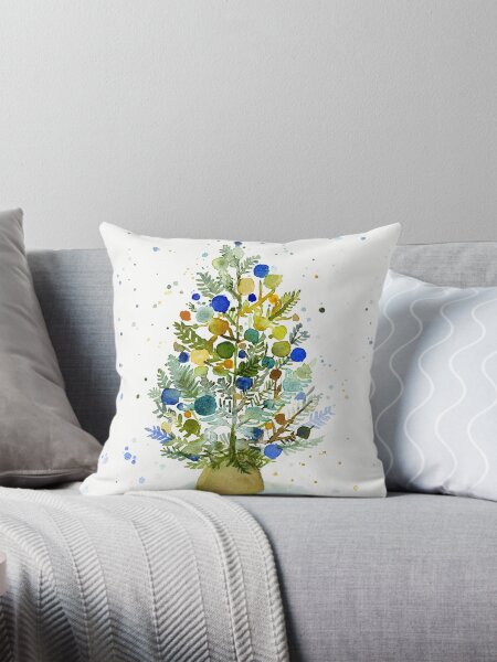 Item preview, Farmhouse, Christmas tree, Watercolor designed and sold by Sue Zipkin.