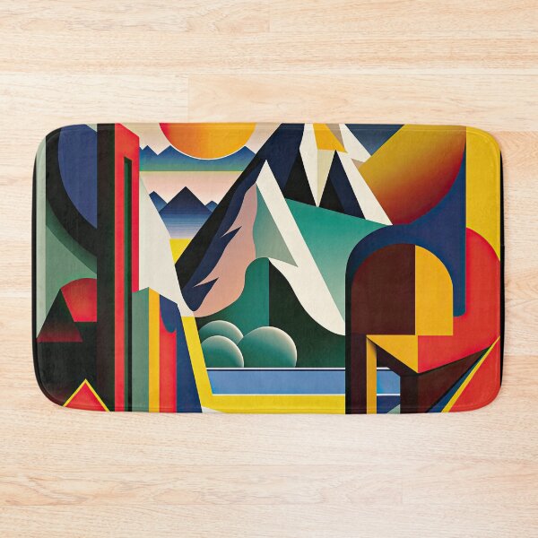Item preview, Explore "Simplistic & Minimalistic Alps" with Bauhaus Flair and Vivid Colors designed and sold by ArtificialGenes.