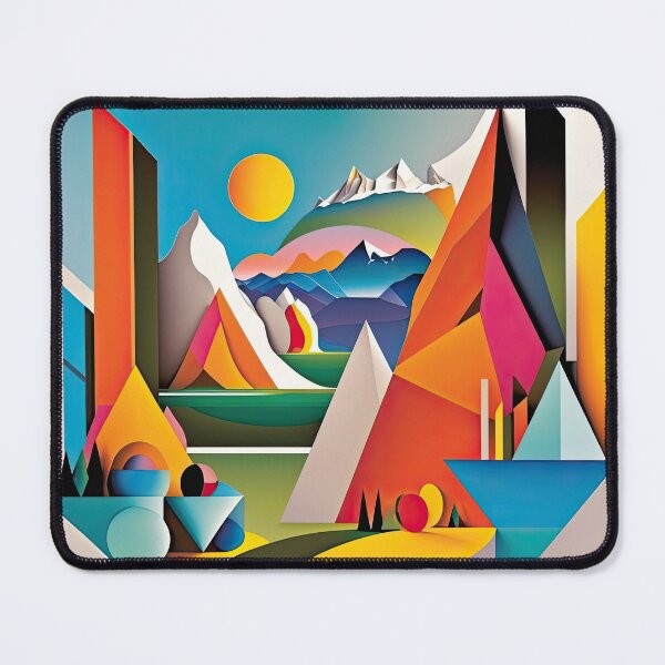 Item preview, Explore "Simplistic & Minimalistic Alps" with Bauhaus Flair and Vivid Colors designed and sold by ArtificialGenes.