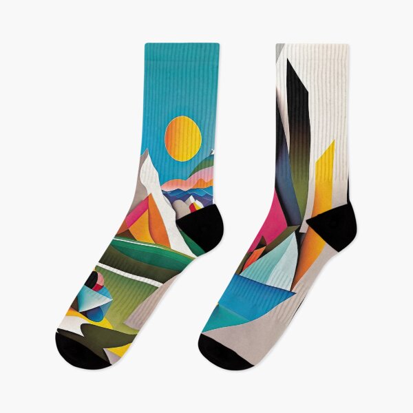 Item preview, Explore "Simplistic & Minimalistic Alps" with Bauhaus Flair and Vivid Colors designed and sold by ArtificialGenes.