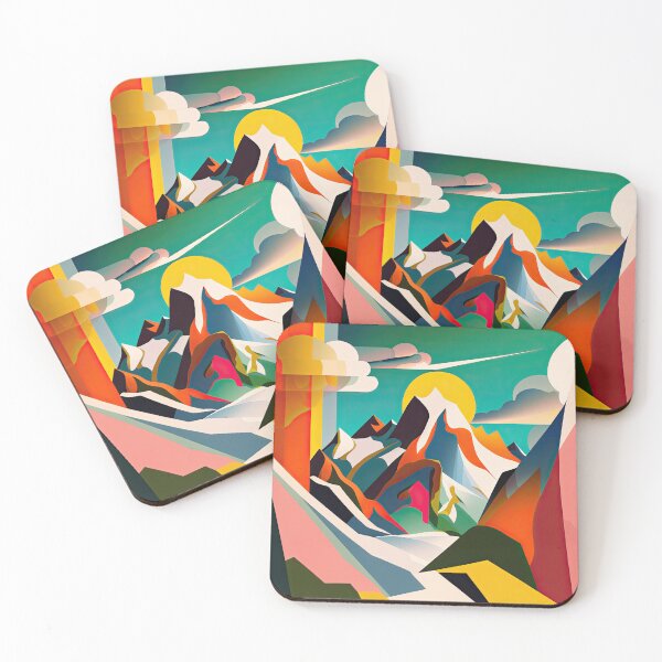 Item preview, Explore "Simplistic & Minimalistic Alps" with Bauhaus Flair and Vivid Colors designed and sold by ArtificialGenes.