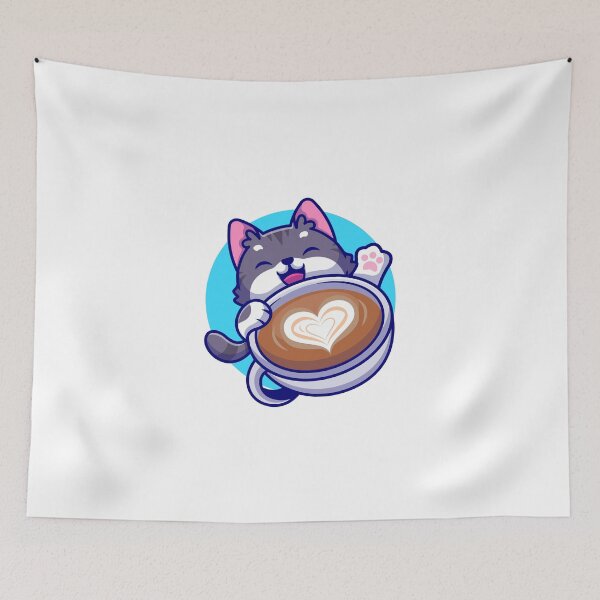 Item preview,  Cat with Coffee Cup designed and sold by hjian8219.