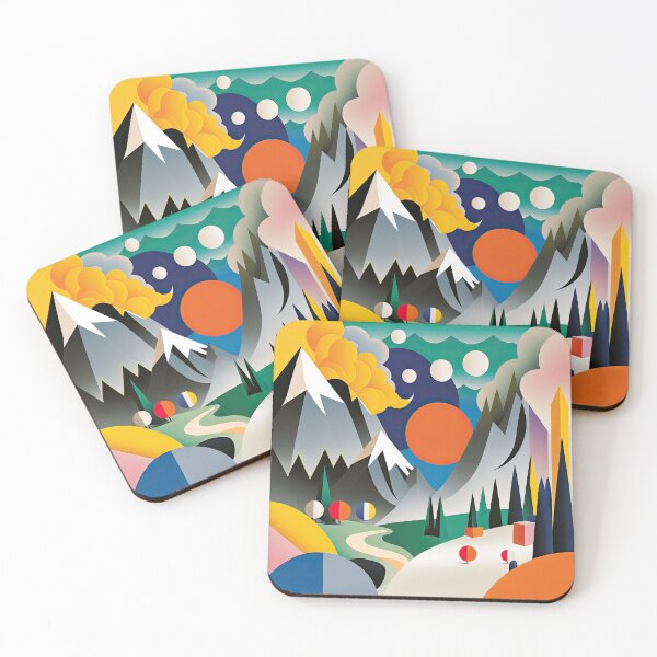 Item preview, Explore "Simplistic & Minimalistic Alps" with Bauhaus Flair and Vivid Colors designed and sold by ArtificialGenes.