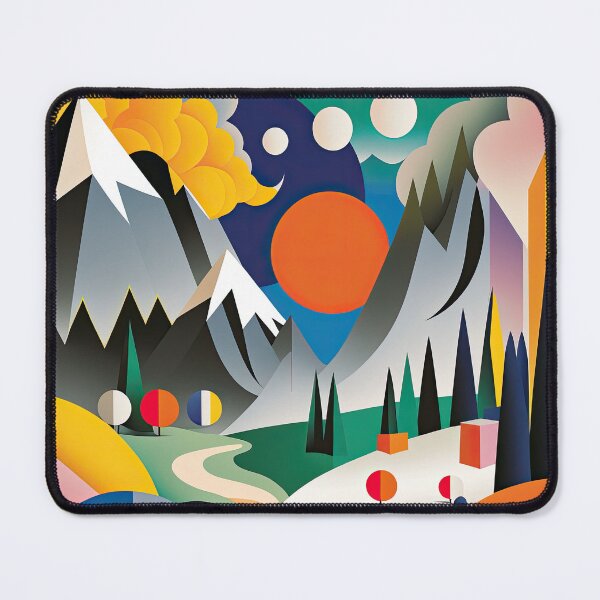 Item preview, Explore "Simplistic & Minimalistic Alps" with Bauhaus Flair and Vivid Colors designed and sold by ArtificialGenes.