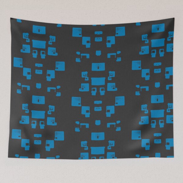 Item preview, Blue Squares on Black designed and sold by CushyNest.