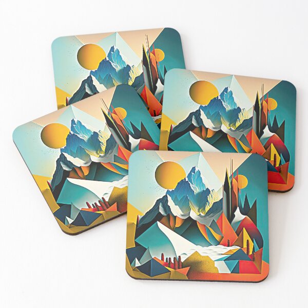 Item preview, Explore "Simplistic & Minimalistic Alps" with Bauhaus Flair and Vivid Colors designed and sold by ArtificialGenes.