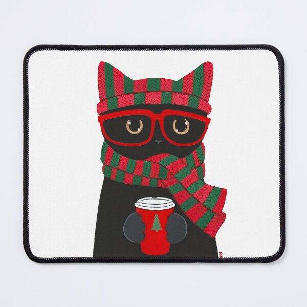 Item preview, Winter Black Cat With Coffee designed and sold by KilkennyCat Art.