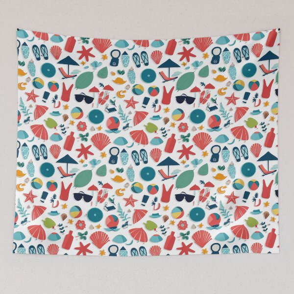 Item preview, Retro Beach Pattern designed and sold by ArtFactoryAI.