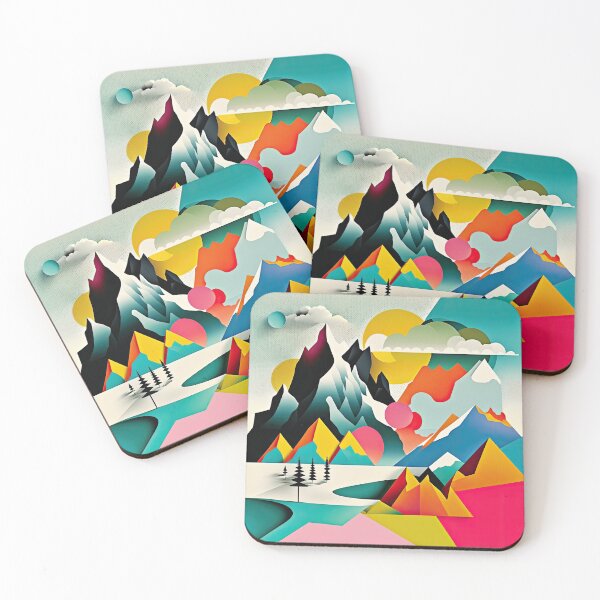 Item preview, Explore "Simplistic & Minimalistic Alps" with Bauhaus Flair and Vivid Colors designed and sold by ArtificialGenes.