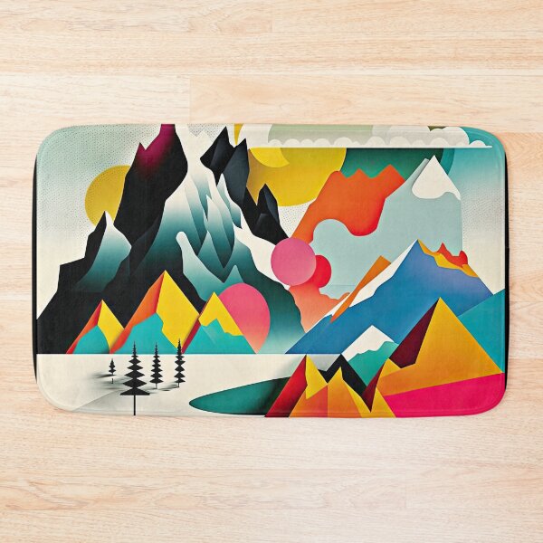 Item preview, Explore "Simplistic & Minimalistic Alps" with Bauhaus Flair and Vivid Colors designed and sold by ArtificialGenes.