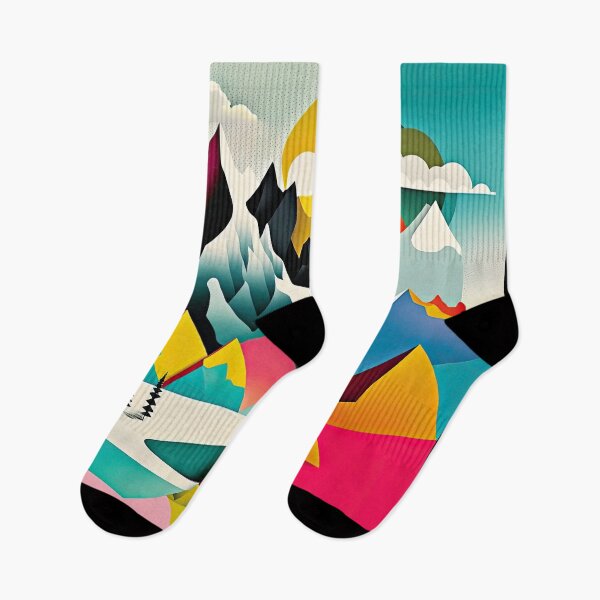 Item preview, Explore "Simplistic & Minimalistic Alps" with Bauhaus Flair and Vivid Colors designed and sold by ArtificialGenes.