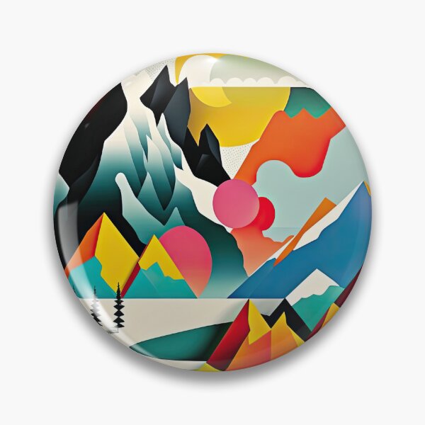 Item preview, Explore "Simplistic & Minimalistic Alps" with Bauhaus Flair and Vivid Colors designed and sold by ArtificialGenes.