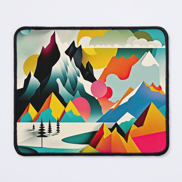 Item preview, Explore "Simplistic & Minimalistic Alps" with Bauhaus Flair and Vivid Colors designed and sold by ArtificialGenes.
