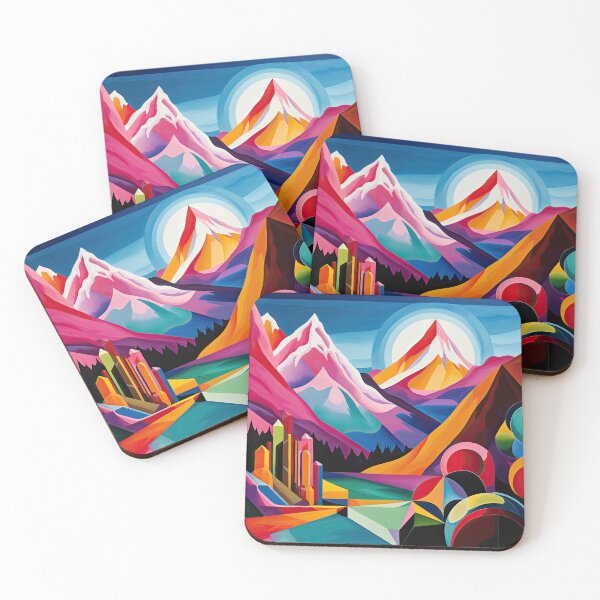 Item preview, Explore "Simplistic & Minimalistic Alps" with Bauhaus Flair and Vivid Colors designed and sold by ArtificialGenes.