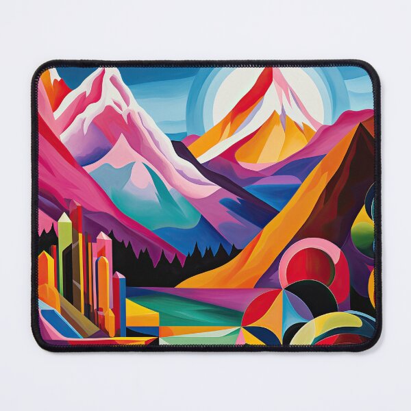 Item preview, Explore "Simplistic & Minimalistic Alps" with Bauhaus Flair and Vivid Colors designed and sold by ArtificialGenes.